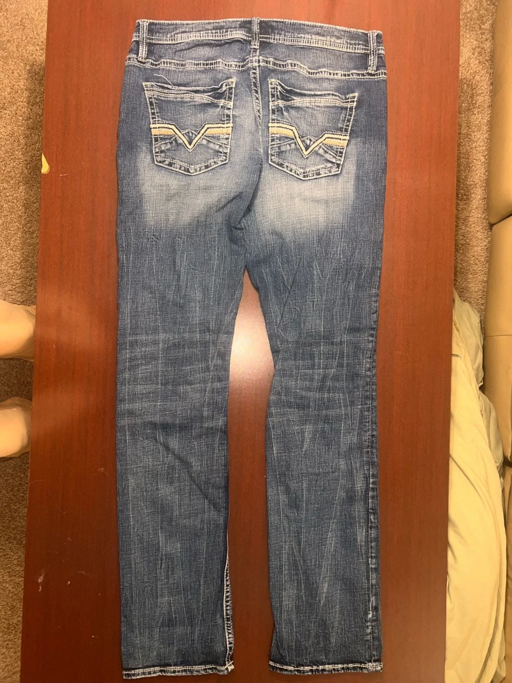 BKE Men's Faded Blue Straight Jeans
